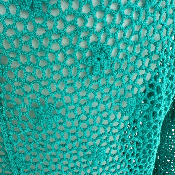 Teal Crochet Knit Top/Coverup - Picture 14 of 15